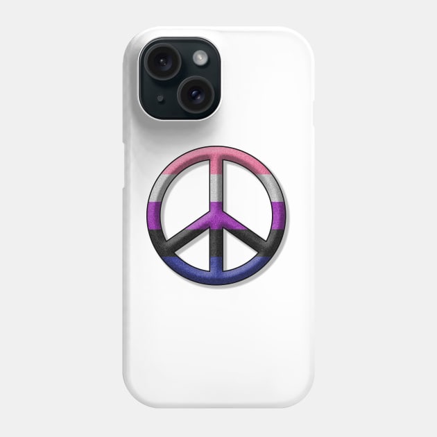 Peace Pride design in Gender Fluid pride flag colors Phone Case by LiveLoudGraphics