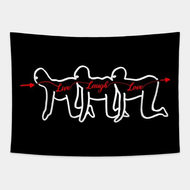 Live, Laugh, Centipede Tapestry by Geeks Under the Influence 