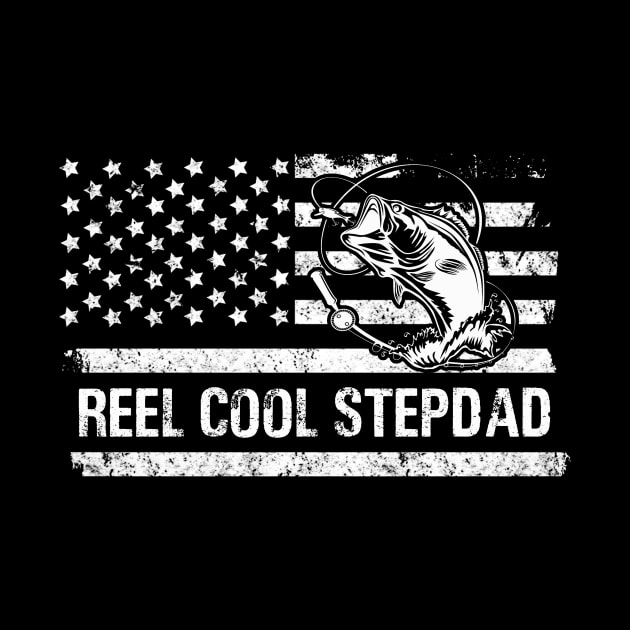 Mens Reel Cool Stepdad American Flag Fisherman Daddy Father's Day Gifts Fishing by Oska Like