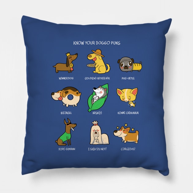 Know you doggo puns! Pillow by Queenmob