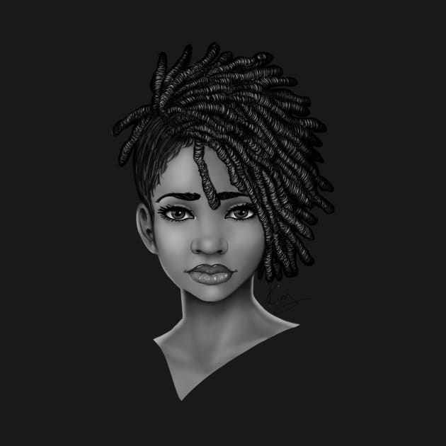 Loc Style | Beautiful Black Woman Portrait Art by kiraJ