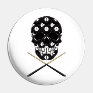 Skull with Cues Pin
