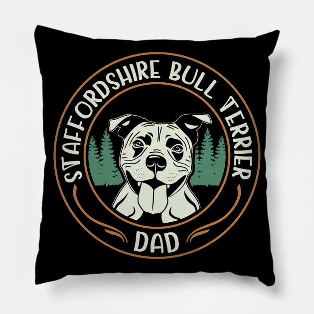 Staffordshire Bull Terrier Dad Dog Owner Gift Pillow by Streetwear KKS