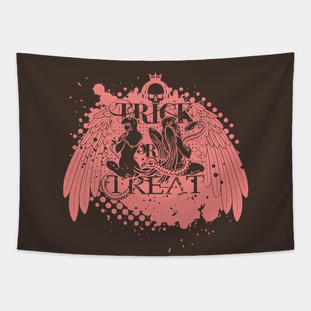 Trick or Treat? - Deep Pink Tapestry by Cooliophonic