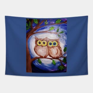 2 Owls in Tree Tapestry