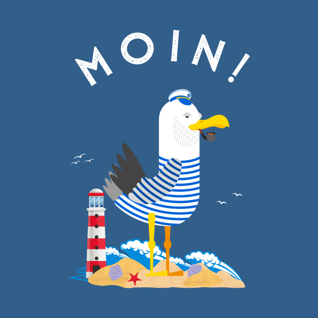 Moin Möwe Kapitän Norddeutschland by Foxxy Merch