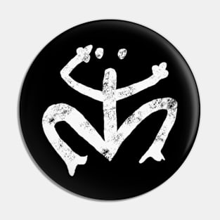 Taino Coqui Symbol - White Print - Distressed Look Pin