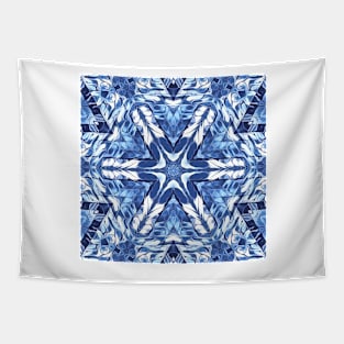 repeating creative pattern and design hexagonal kaleidoscopic style in shades of BLUE Tapestry