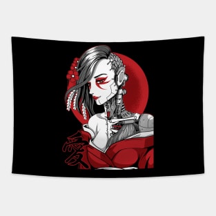 Saibōgu Cyberpunk Geisha Tapestry