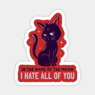 In The Name Of The Moon Funny Cute Cat Magnet
