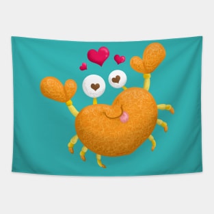 Crab with Heart Shape Body Tapestry