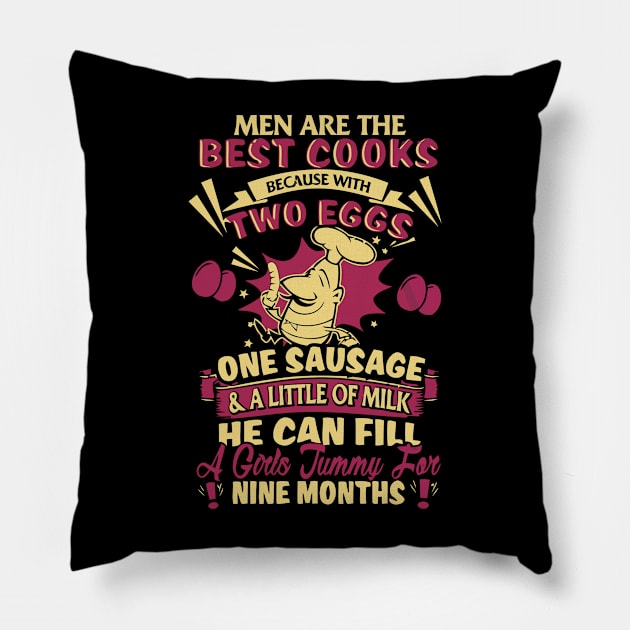 Funny chef t shirt   best cooks Pillow by martinyualiso