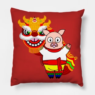 Happy Chinese New Year! The Lion and The Pig Pillow