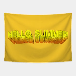 Hello Summer Retro Style Text Tapestry