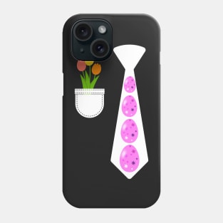 Easter tie funny easter costume with suit pocket and tulips for easter Phone Case