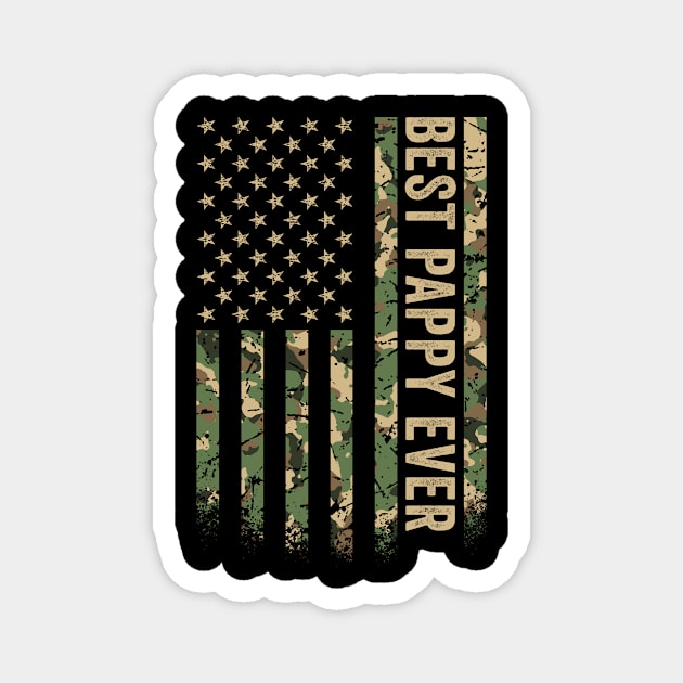 Best Pappy Ever American Flag Camo Green Veteran Magnet by Eyes4