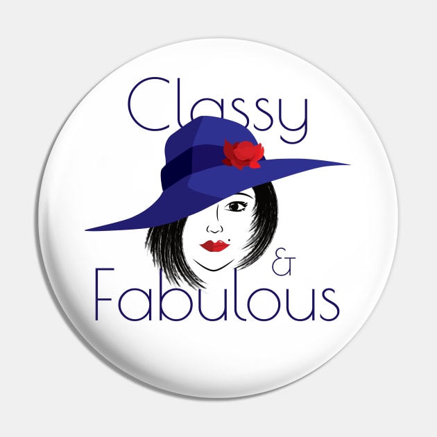 Classy and Fabulous | Lady wearing a blue hat with a red rose Pin by dkdesigns27