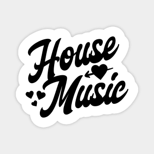 HOUSE MUSIC  - Valentine Hearts (Black) Magnet