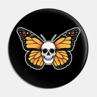 Skull Monarch Butterfly Pin