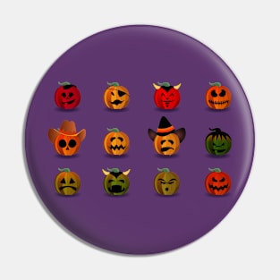 Pumpkin Faces Pin