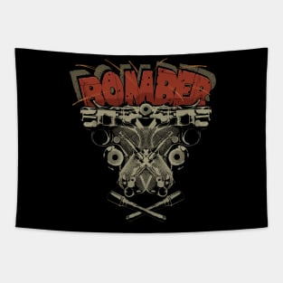 Bomber Robot Head Tapestry