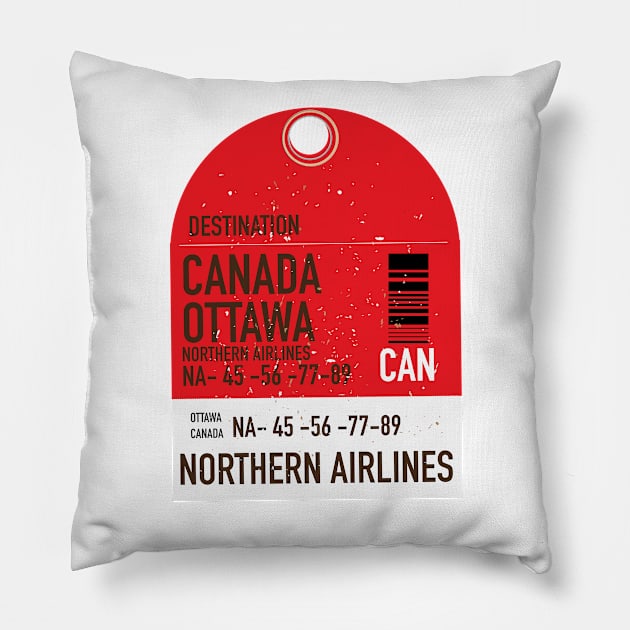 Canada Ottawa Airline ticket Pillow by nickemporium1