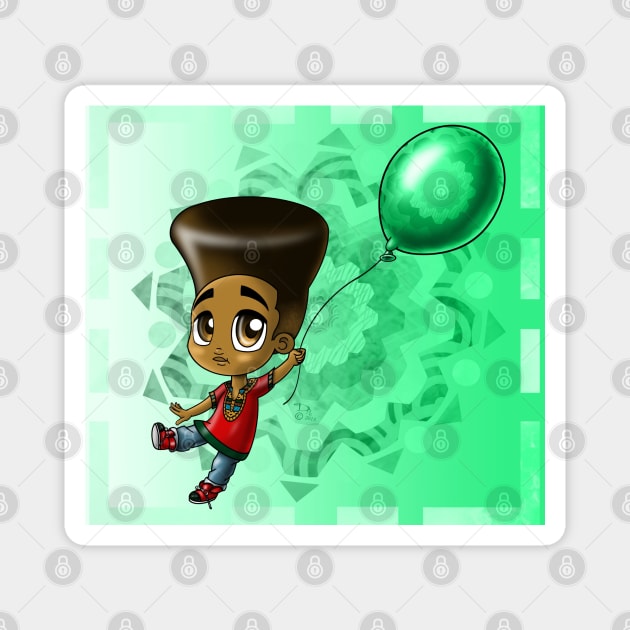 Black Boy and Balloon Magnet by treasured-gift