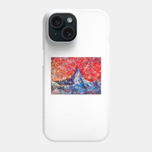 Mountain Matterhorn Under The Red Sky. Alps Phone Case