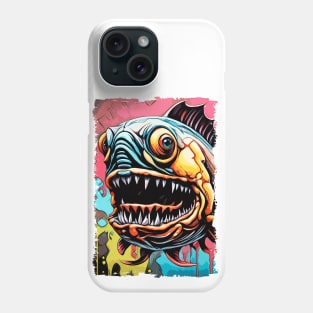 Scary Piranha Amazon River Monster fish Abstract Fantasy Art Phone Case