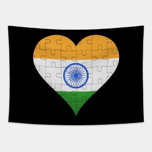 Indian Jigsaw Puzzle Heart Design - Gift for Indian With India Roots Tapestry