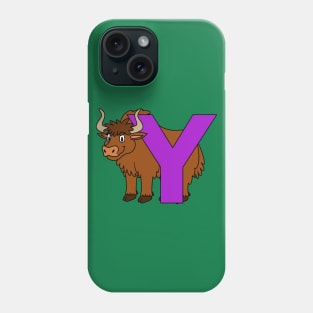 Letter Y with Yak Phone Case