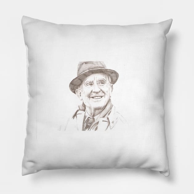 J. R. R. Tolkien in hat Pillow by Grant Hudson