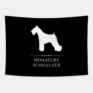 Miniature Schnauzer Dog White Silhouette Tapestry