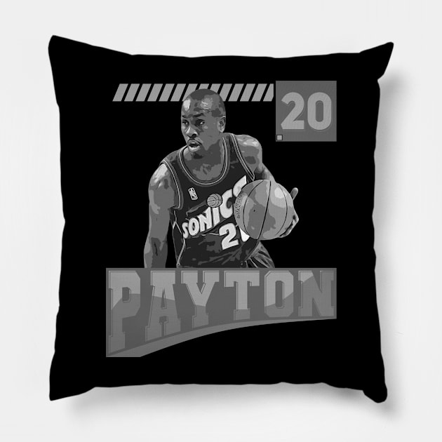 Gary Payton | 20 | Basketball Pillow by Aloenalone