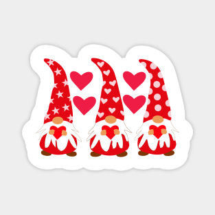 Valentine  red Gnomes Holding Hearts Valentine's Day Gnome Magnet