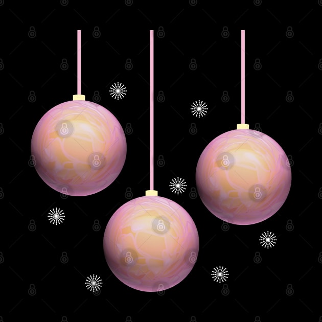 Pink Christmas Tree Balls by OksBPrint