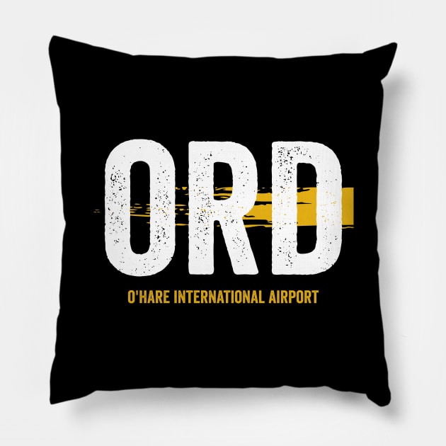 ORD Airport Codes Chicago International Airport Pillow by VFR Zone