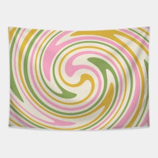 Abstract Swirl Boho Pink Yellow Green Tapestry