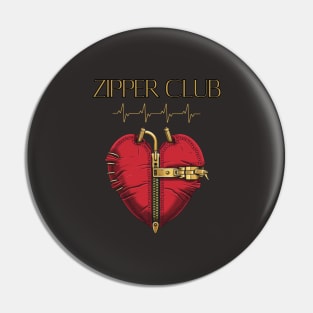 ZIPPER CLUB, heart transplant, open heart surgery Pin