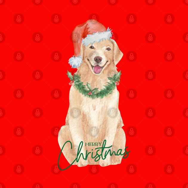 Christmas Golden Retriever by Budwood Designs