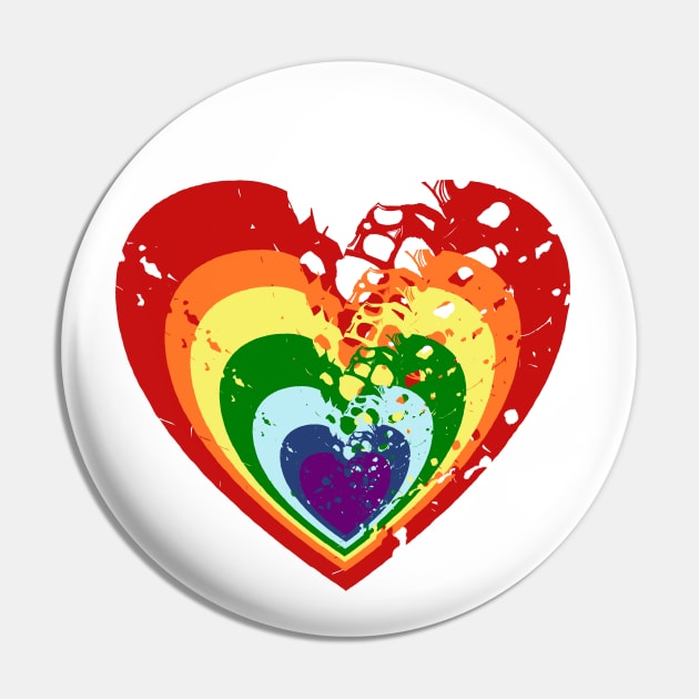 Rainbow Heart Pin by KateQR