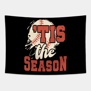 Tis The Season Baseball Lovers Funny Tapestry