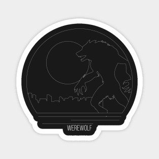 Werewolf Minimalist Line Art - Board Game Inspired Graphic - Tabletop Gaming  - BGG Magnet