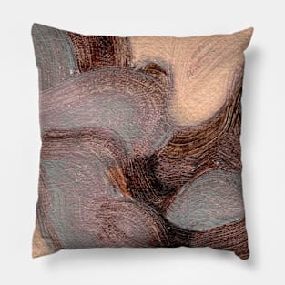 Abstract Oil Painting Purple Taupe Ochre 1c13 Pillow