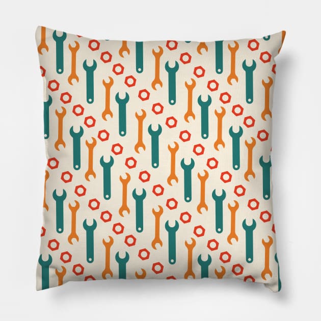 Mechanical Tools Vector Pillow by Farissa