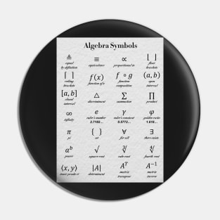 Algebra Symbols Pin