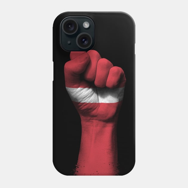 Flag of Latvia on a Raised Clenched Fist Phone Case by jeffbartels