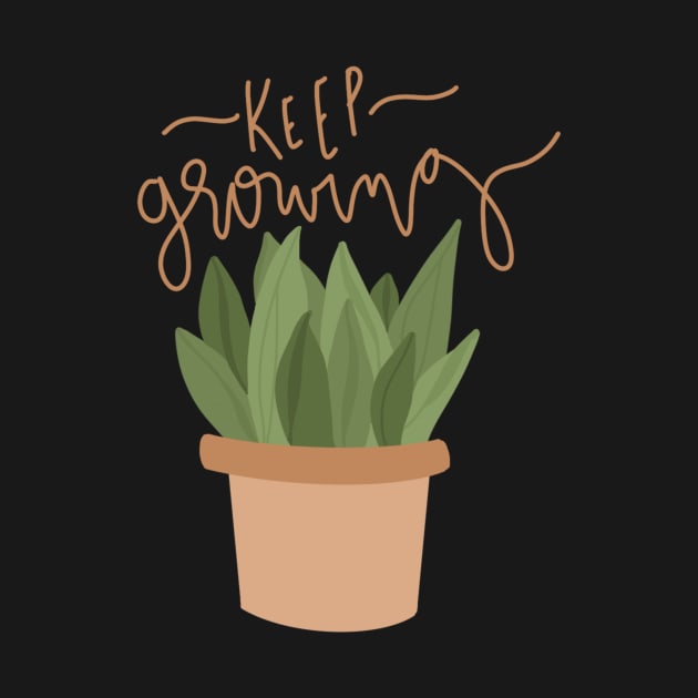 "keep growing" cute succulent design by andienoelm