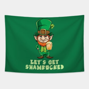 Let's Get Shamrocked Funny Shirt - Drinking Team Clover Tee Tapestry