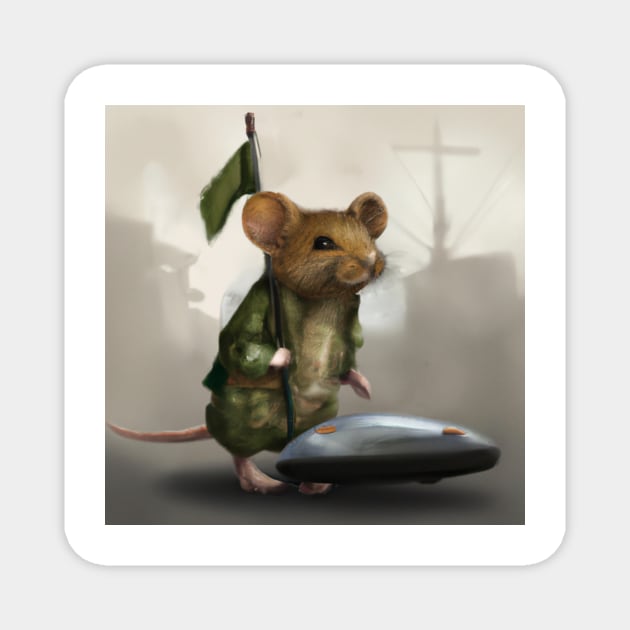 military rat holding a flag Magnet by Ginstore